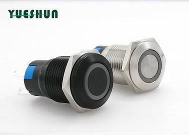 Çin 1NO 1NC Push Button Anahtarı 16mm Yüzük Tipi LED Işıklı Su Geçirmez Açık Kapalı Distribütör