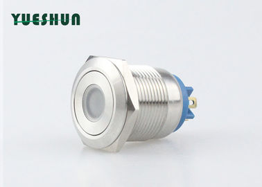Çin LED Panel Montajlı Push Button Anahtarı 19mm Pin Terminali Gümüş Alaşım 1NO Distribütör