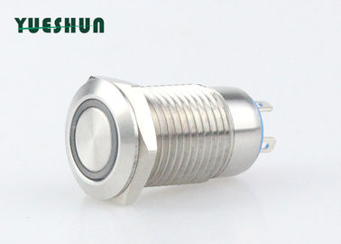 Çin Toz geçirmez Metal Anlık Push Button Anahtarı LED Işıklı Düz ​​Yuvarlak Kafa Distribütör