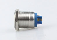 LED Panel Mount Push Button Switch 19mm Pin Terminal Silver Alloy 1NO