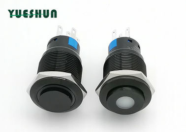 Çin 19mm Mandallı Alüminyum Push Button Yüksek Yuvarlak Kafa Mavi Beyaz LED Işıklı Fabrika