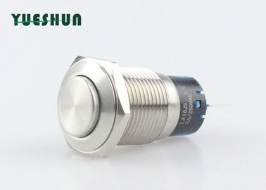 Çin 16mm Yüksek Kafa Metal Push Button Anahtarı, Kendinden Kilitleme Push Button Anahtarı NO NC Distribütör